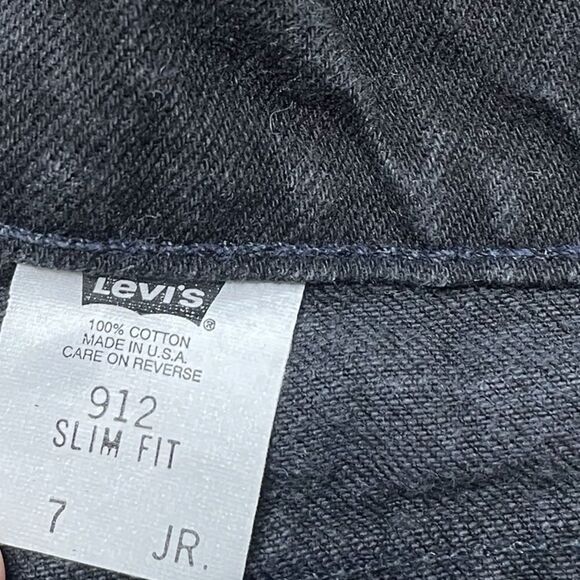 Vintage LEVI'S 912 Slim Fit Jean Shorts White Tab Black Size 7 - Picture 5 of 5